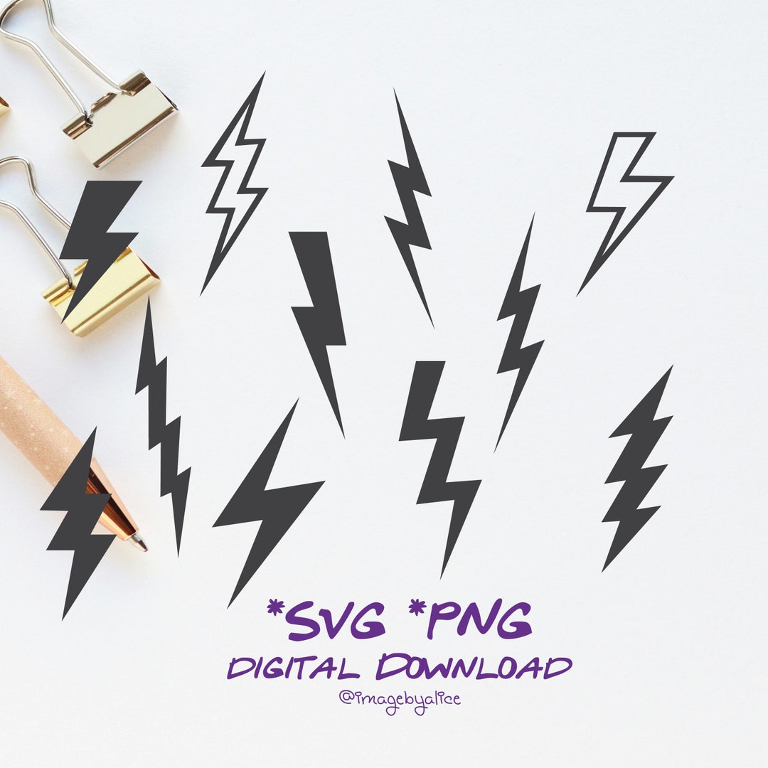 Set Lightning Bolt.svg, Thunderbolt Svg, Lightning Strike Svg, Lighting