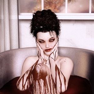 Soak by Summer Rae - Vampire Art, Spooky Art, Halloween Decor, Horror Art, Blood, Gothic Art, Fantasy Art Print, Vampire Queen, Fangs