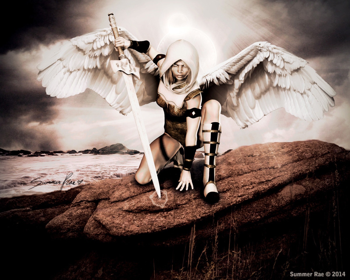 Angel Art Guardian Angel Winged Soldier Archangel Sword