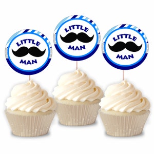 Little Man Party Cupcake Toppers