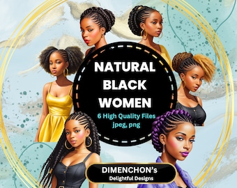 Natural Black Woman (6 afbeeldingen; meerdere formaten)
