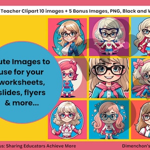 Super Teacher Clipart (15 images; multiple formats)
