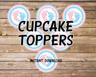 Gender Reveal DIY Cupcake Toppers