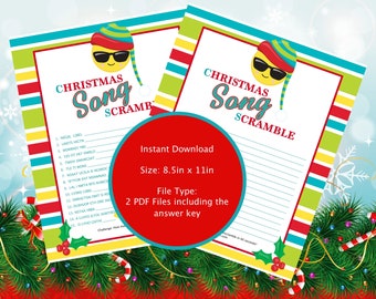 Christmas Song Scramble Game (Instant Download)