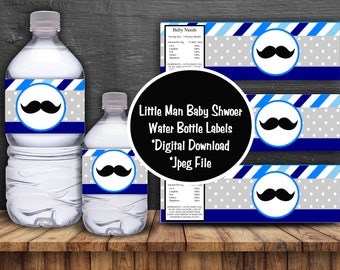 Etiquetas de botella de agua de ducha de bebé pequeño (descarga digital)