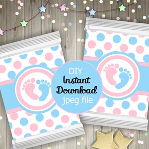 Baby Shower Gender Reveal Chip or Treat Bag