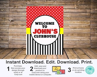 Mickey o Minnie Sign- Door & Table Sign 8in. x 10in.