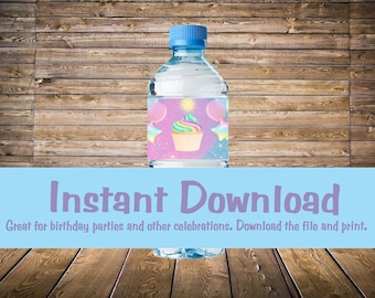 Cupcake Water Bottle Label (Direct downloaden)