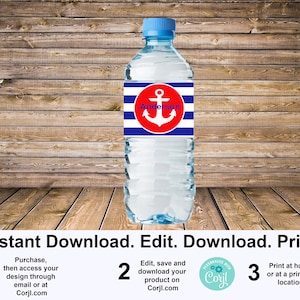 Ahoy! It&#39;s a Boy! Water Bottle Label: Customize, Download and Print.