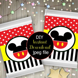 Mickey Mouse Chip or Treat Bag Design Instant Download. - Etsy