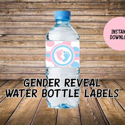 Gender Reveal Print Yourself Water Bottle Labels Boy or Girl - Etsy