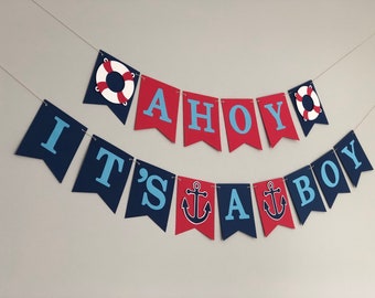 Nautical Baby Shower Banner Etsy