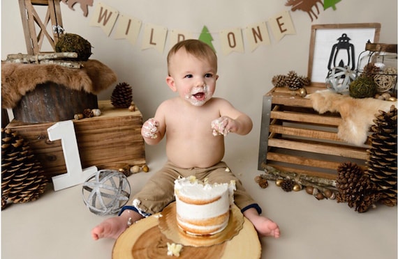 Wild One banner; Rustic first birthday; Woodland birthday banner; Bear birthday; Moose birthday; Photo prop; Cake smash Prop; Lumberjack Il_570xn