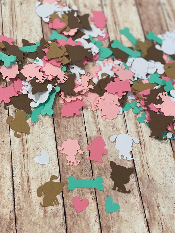 Puppy Confetti; Girl Puppy Table Decor; Puppy Party Decorations; Girl Puppy Party; Puppy Birthday; Table Confetti; Puppy cutouts Il_570xn
