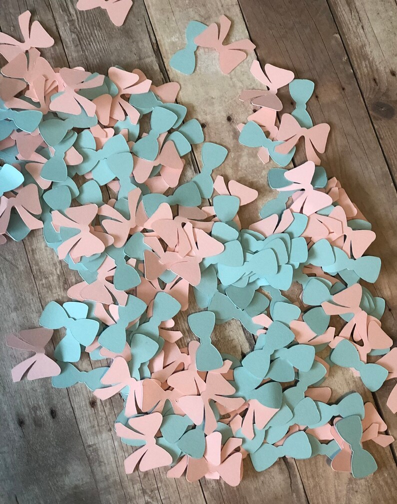 Baby Girl; Girl Boy; Table Confetti Bows or Bowties; Gender Reveal Confetti; Bow Confetti; Bow Table Decor; Pink or Blue; Boy or GIrl?