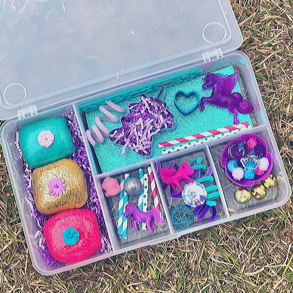 Unicorn Playdough Kit - Easter gift - Unicorn Sensory Kit - Tinker Box - Sensory Bin - Homemade Play Dough - Loose Parts Il_570xn