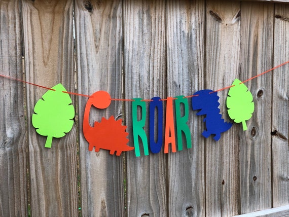 ROAR banner; Dinosaur Banner; Dinosaur photo prop; Cake Smash Pictures; Dinosaur BIrthday Party; Dinosaur Party Decoration; Dinosaur Theme Il_570xn