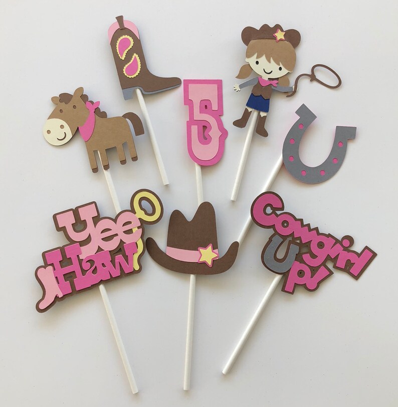 24 Cowgirl Cupcake Toppers Cowgirl birthday Cowboy party Etsy