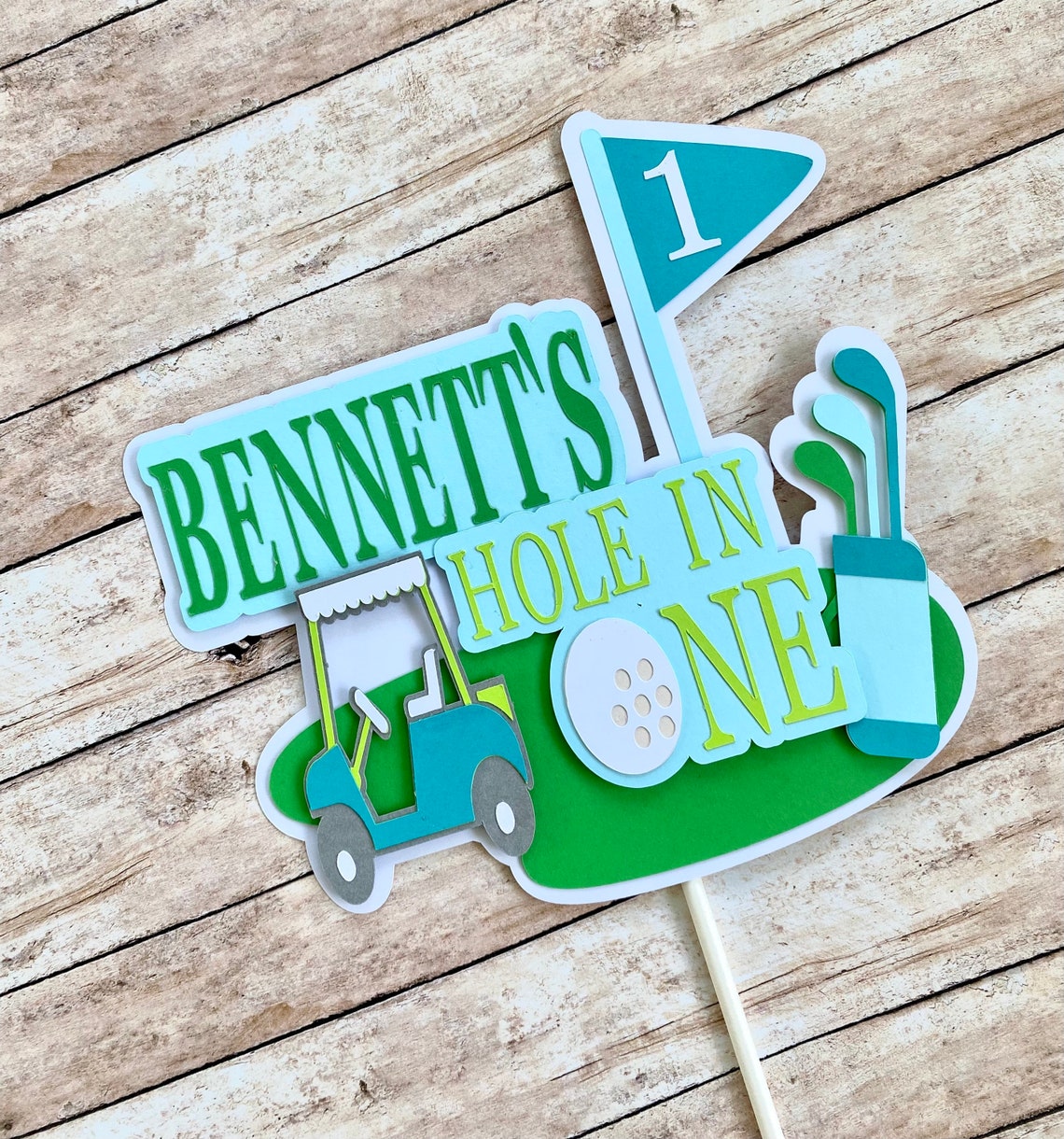 Golf Cake Topper Golf Birthday Hole in One Cake Golf 1st Etsy