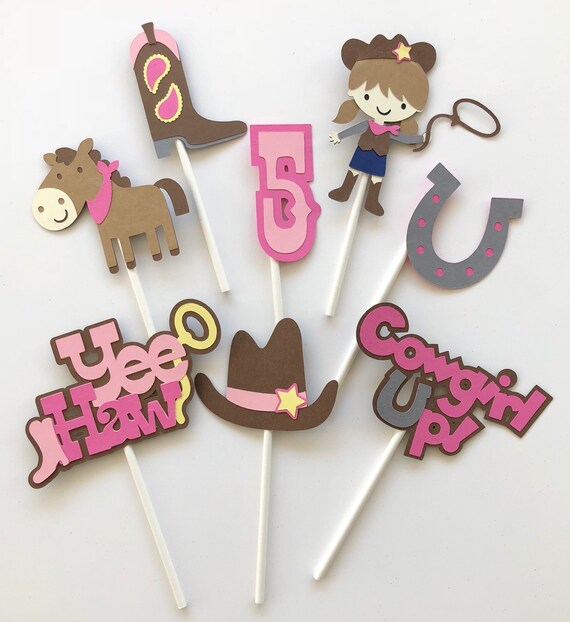 24 Cowgirl Cupcake Toppers Cowgirl Birthday Cowboy Party