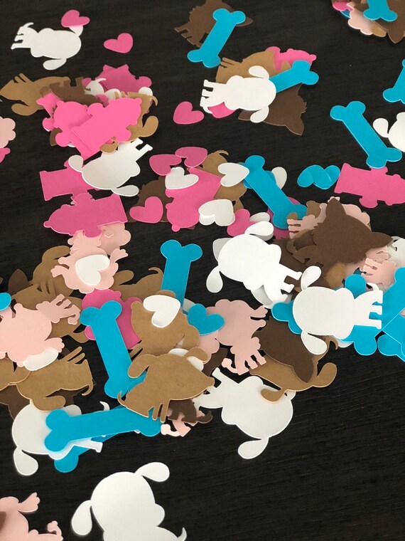 Puppy Confetti; Girl Puppy Table Decor; Puppy Party Decorations; Girl Puppy Party; Puppy Birthday; Table Confetti; Puppy cutouts Il_570xn