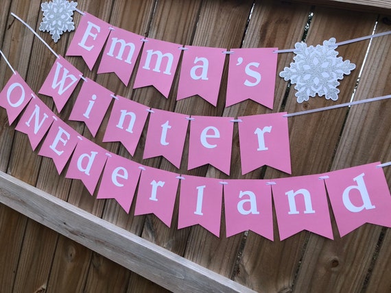 Snowflake Banner; Winter ONEderland Banner; Snowflake Decor; Snowflake Party; Girls First BIrthday; Photo Prop; Winter Birthday Party Il_570xn