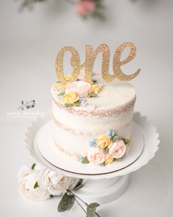 One Cake Topper, Gold One Topper, First Birthday, Cake Smash, Il_570xn