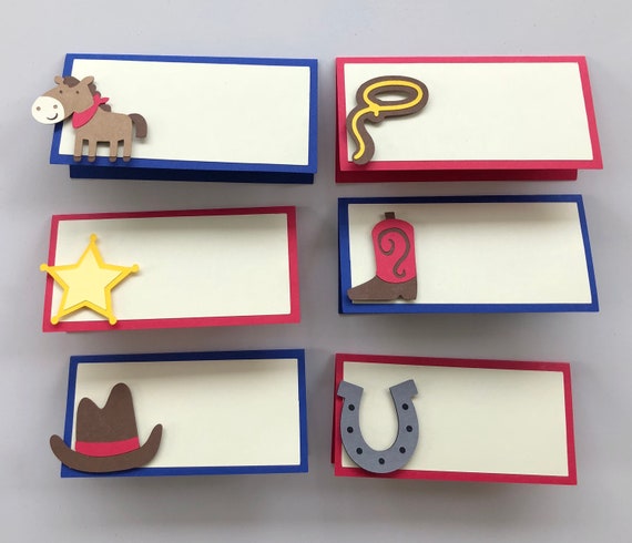 12 Cowboy Place Cards; Cowboy Food Tents; Cowboy birthday; Cowboy party; Cowboy party decorations; Farm party; Western Birthday Party Il_570xn