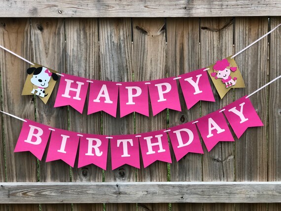 Girl Puppy banner; Birthday banner; Puppy Happy birthday banner; Puppy decorations; Girl Puppy party; Puppy Birthday; Dalmation Banner Il_570xn