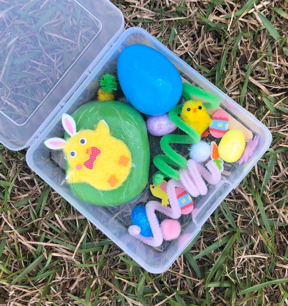 Mini Easter Playdough Kit - Easter Sensory Kit - Tinker Box - Sensory Bin - Homemade Play Dough - Loose Parts - Easter Basket Filler Il_570xn