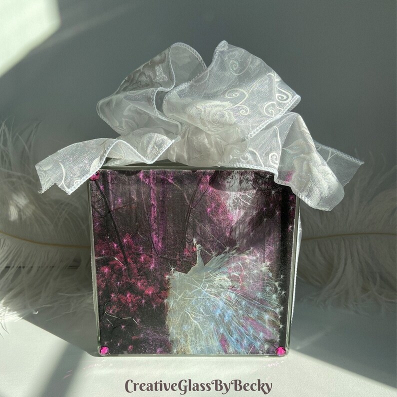 White Peacock Decor Peacock Centerpiece Lighted Glass Block Etsy