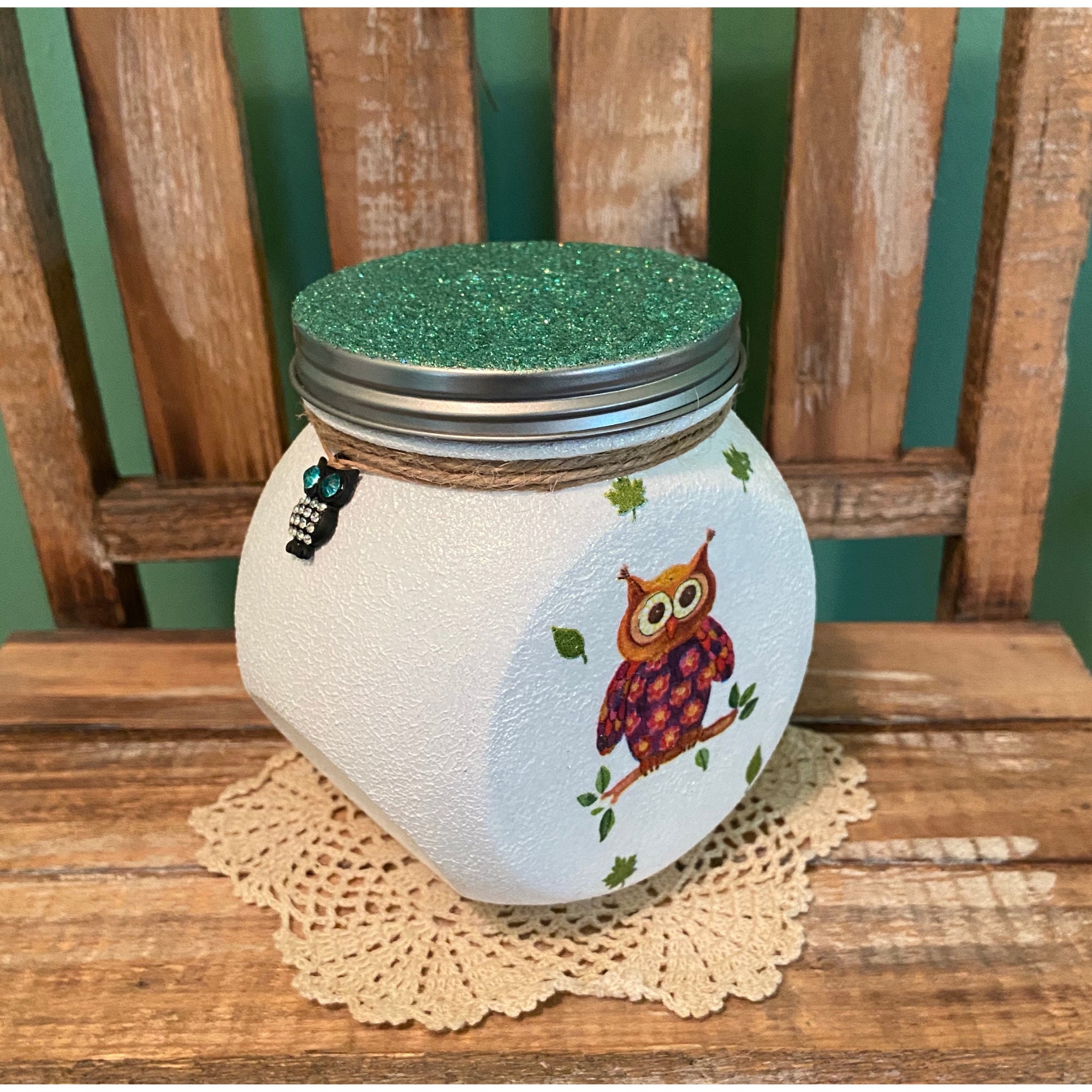 Owl Decor Candy Jar With Lid Unique Jar With Lid Glass Etsy