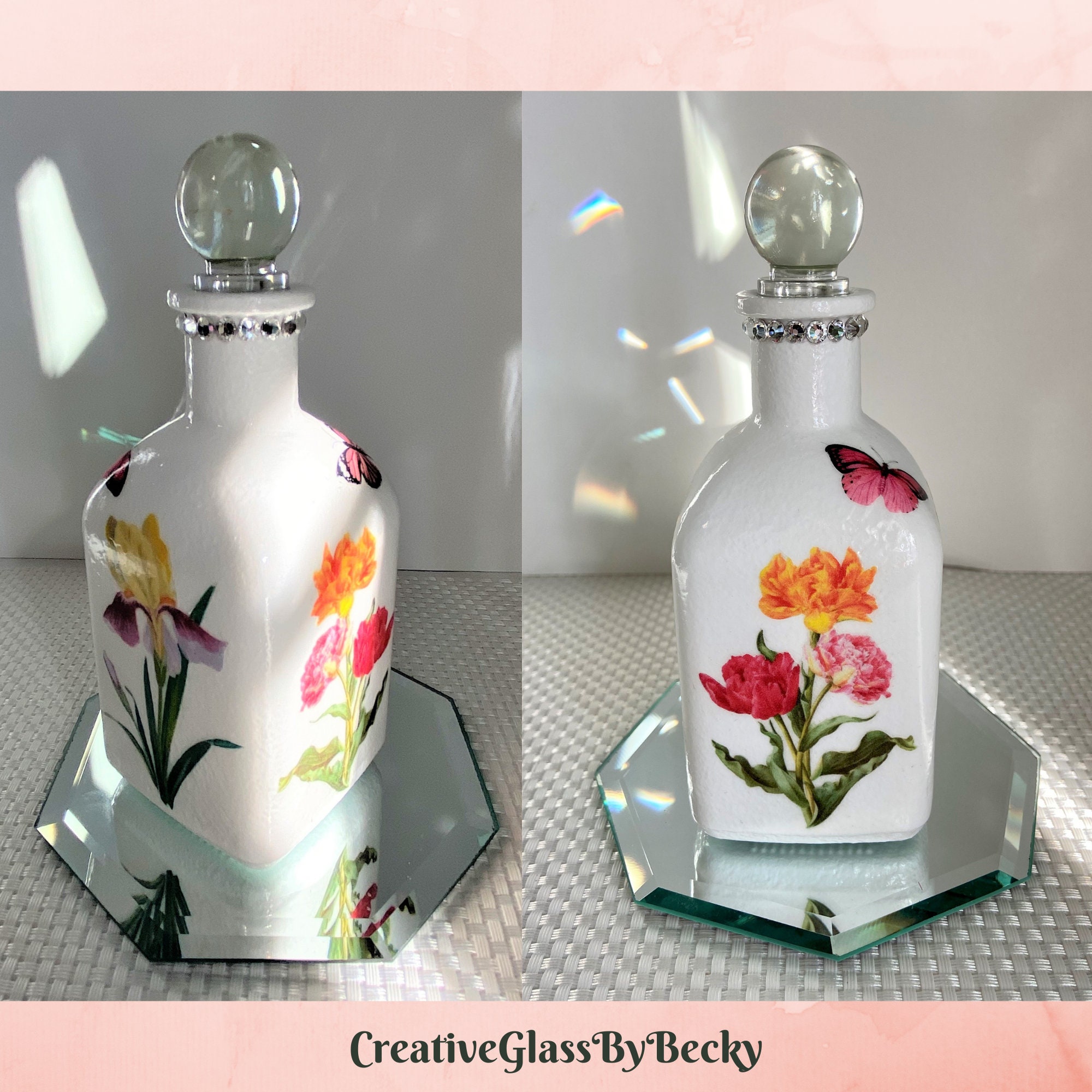 Flower Bottle Flower Gifts For Mom Iris Flower Gifts Tulip Etsy