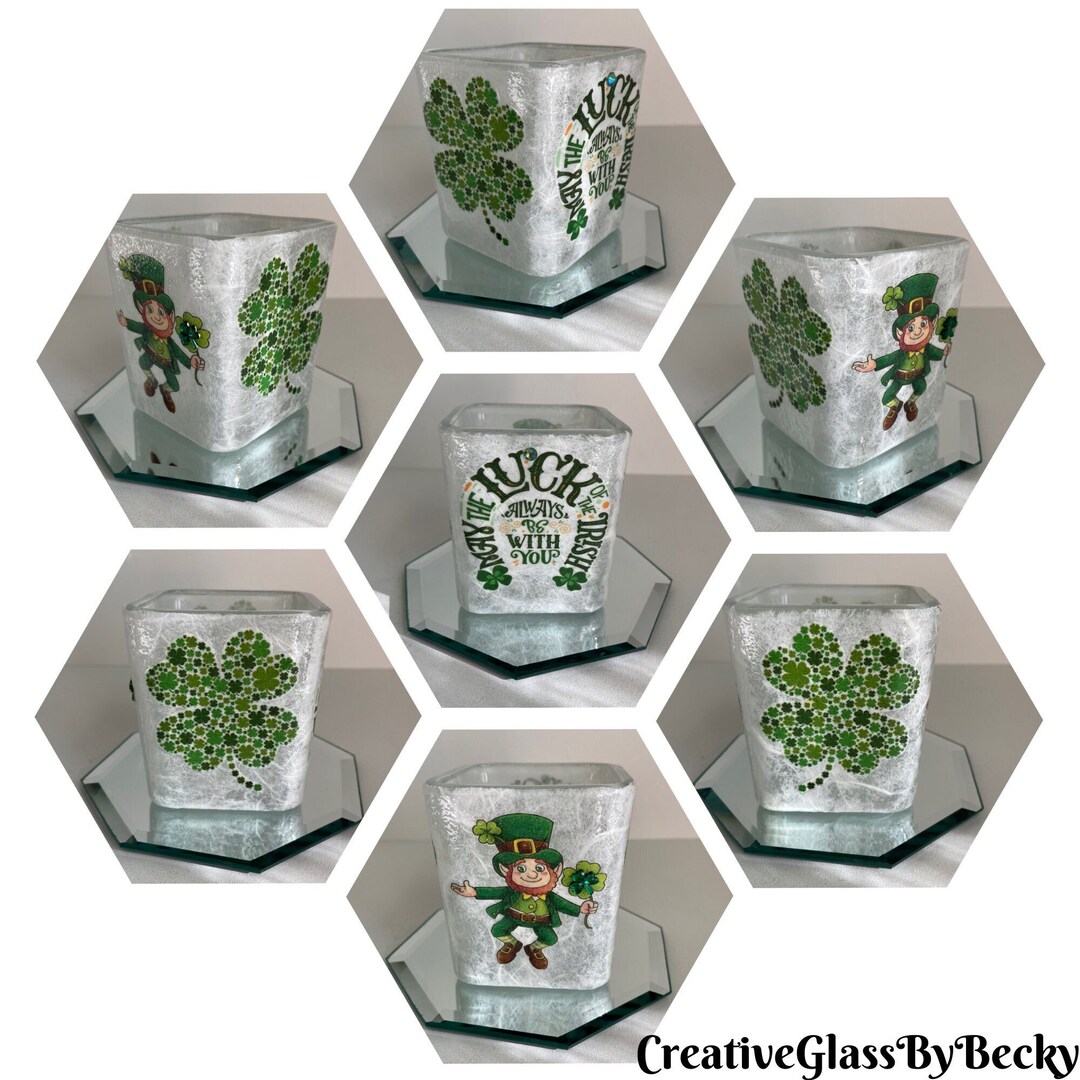 Irish Candle Holder, Irish Gifts for Home, Shamrock Decor, Irish