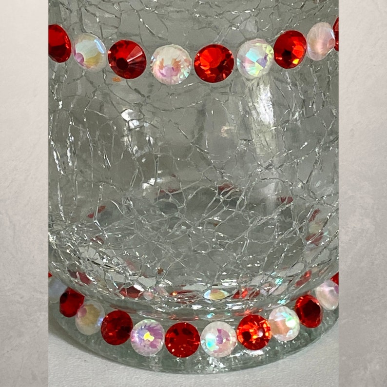 Rhinestone Candle Holder Orange Rhinestones Fall Candle Etsy