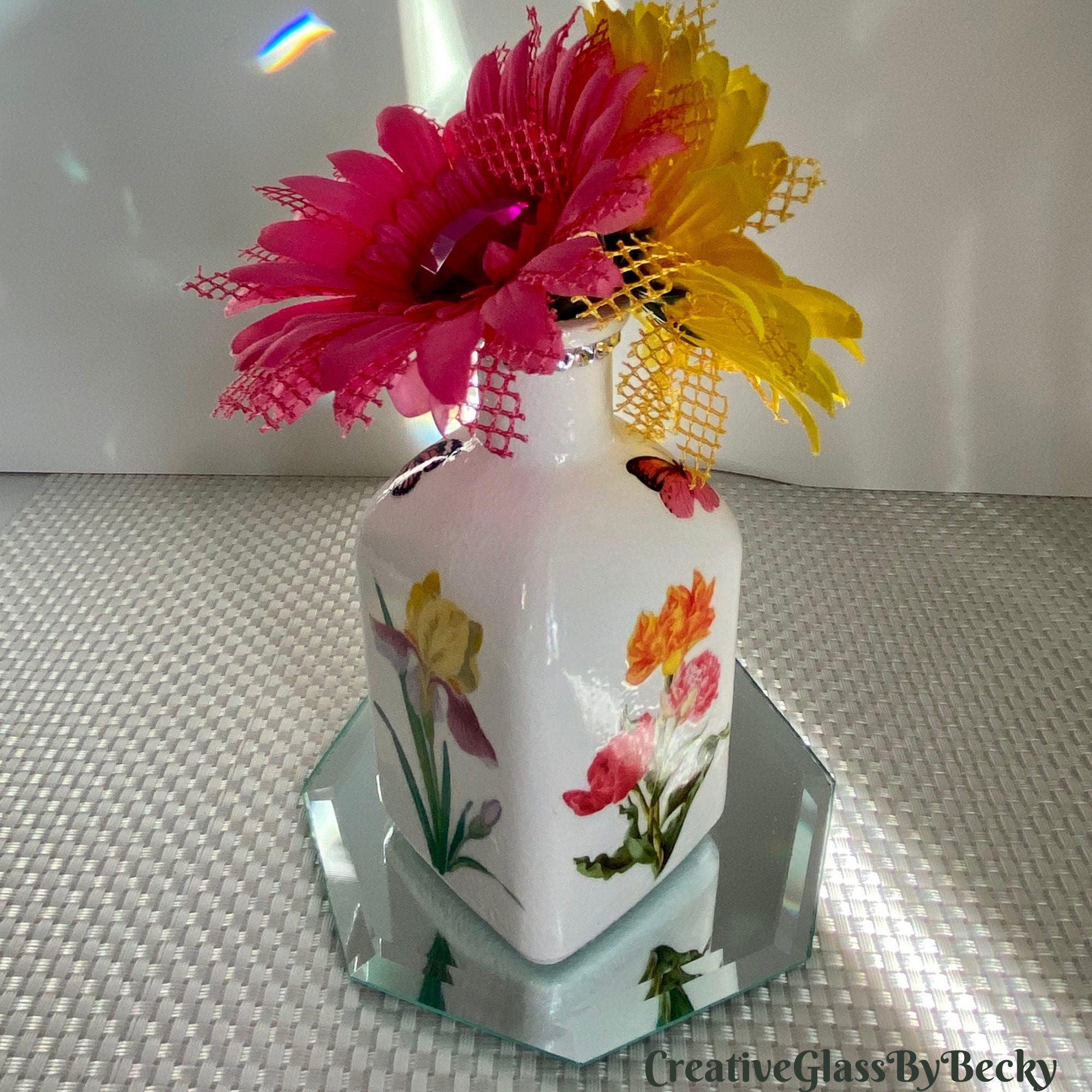 Flower Bottle Flower Gifts For Mom Iris Flower Gifts Tulip Etsy