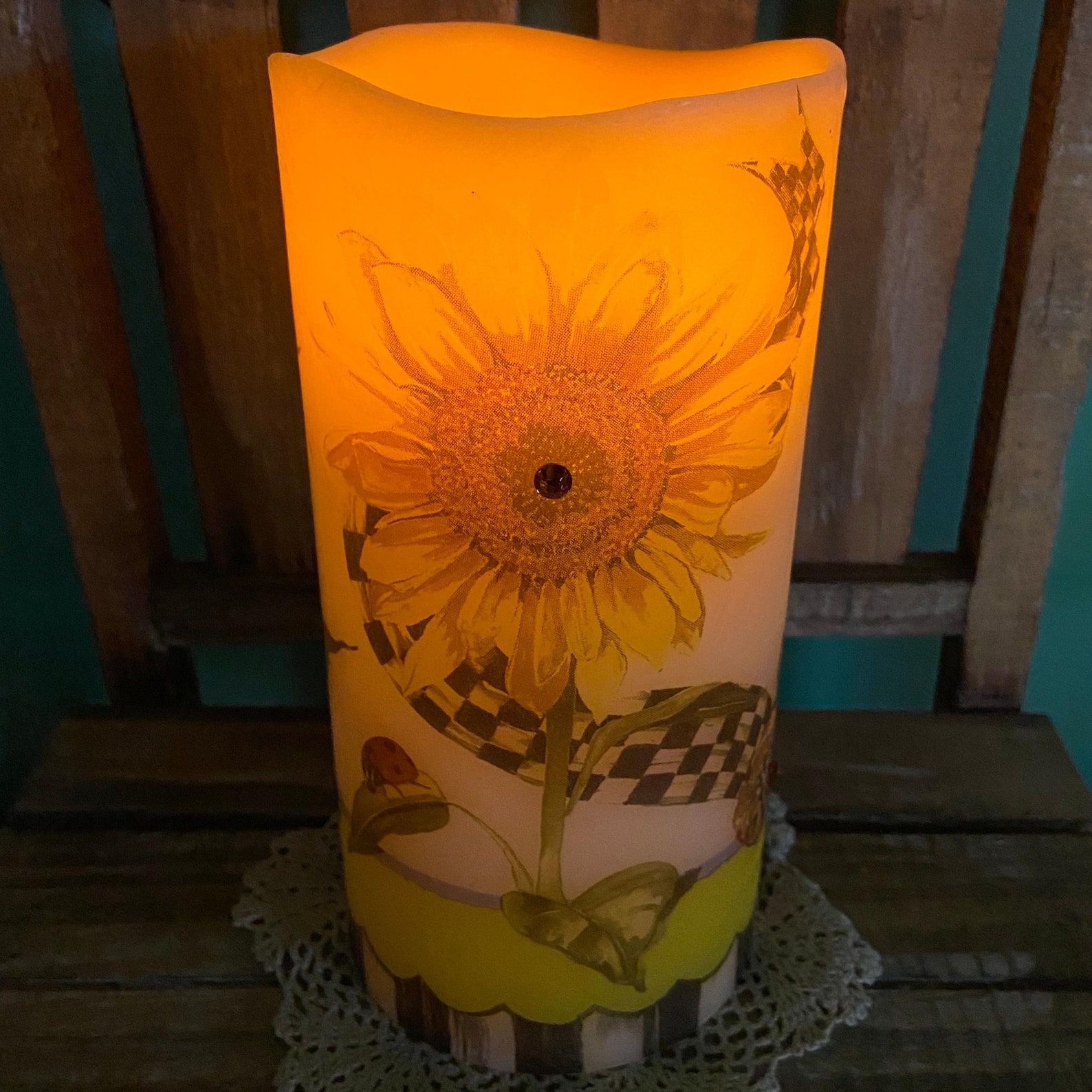 Sunflower Candle Unique Sunflower Gifts Sunflower Decor Etsy