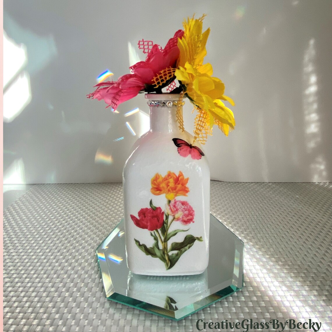 Flower Bottle Flower Gifts For Mom Iris Flower Gifts Tulip Etsy