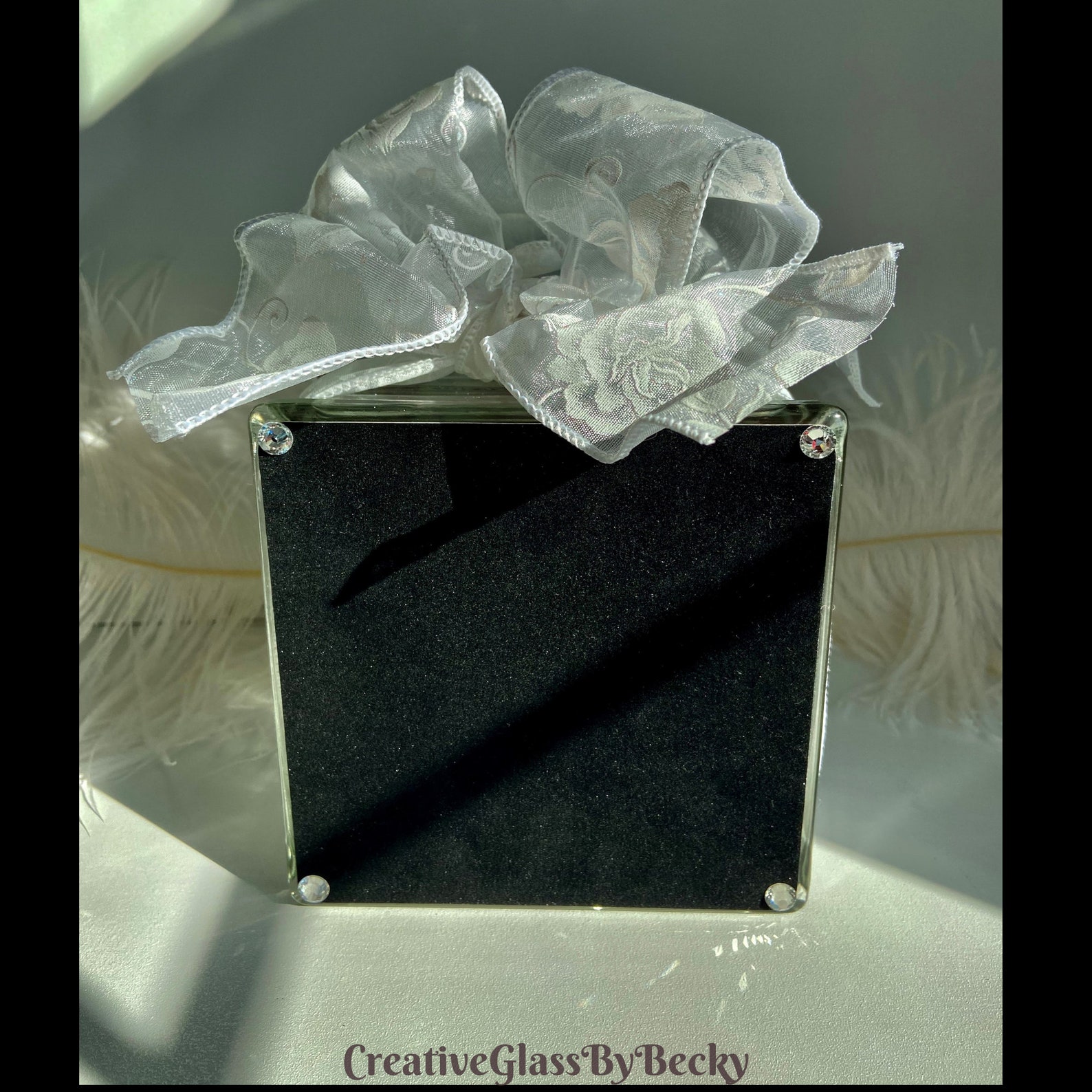 White Peacock Decor Peacock Centerpiece Lighted Glass Block Etsy