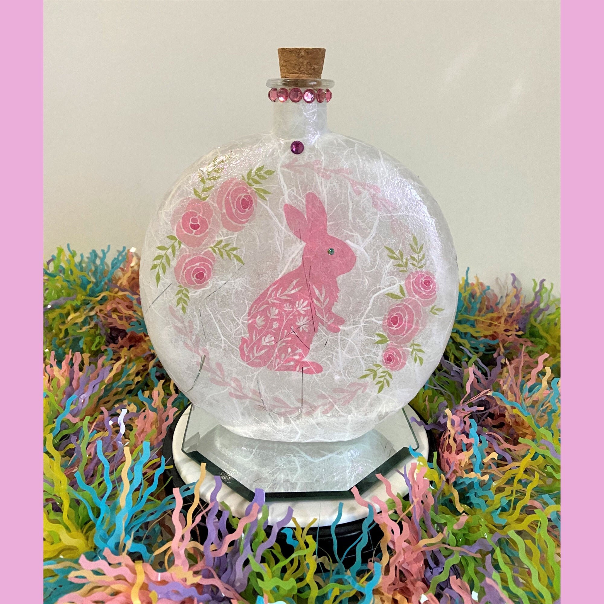 Spring Bunny Decor, Pink Bunny Decor, Gifts Under 45, Bunny Gift Ideas ...