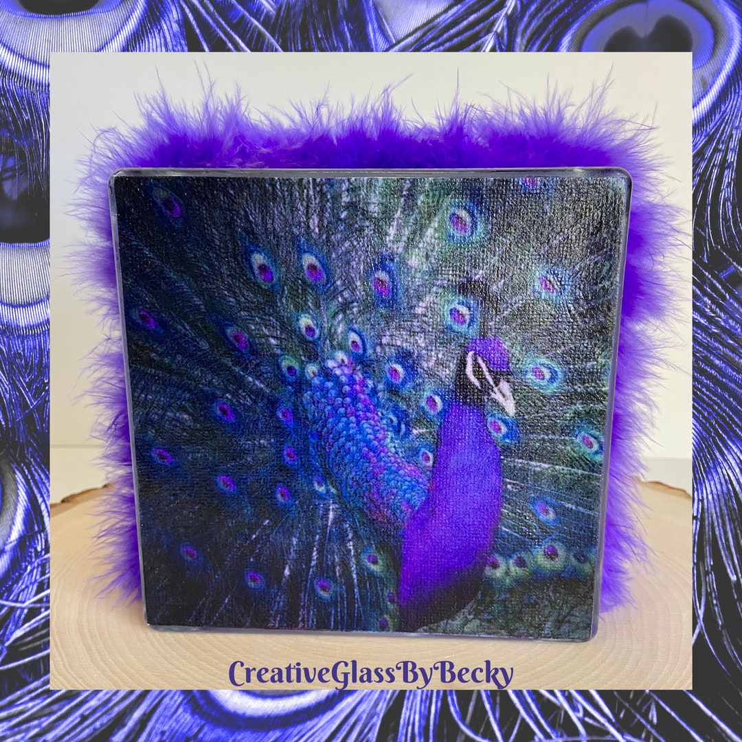 Peacock Decor, Purple Peacock, Peacock Light, Elegant Peacock Decor, Gifts Under 45, Peacock ...