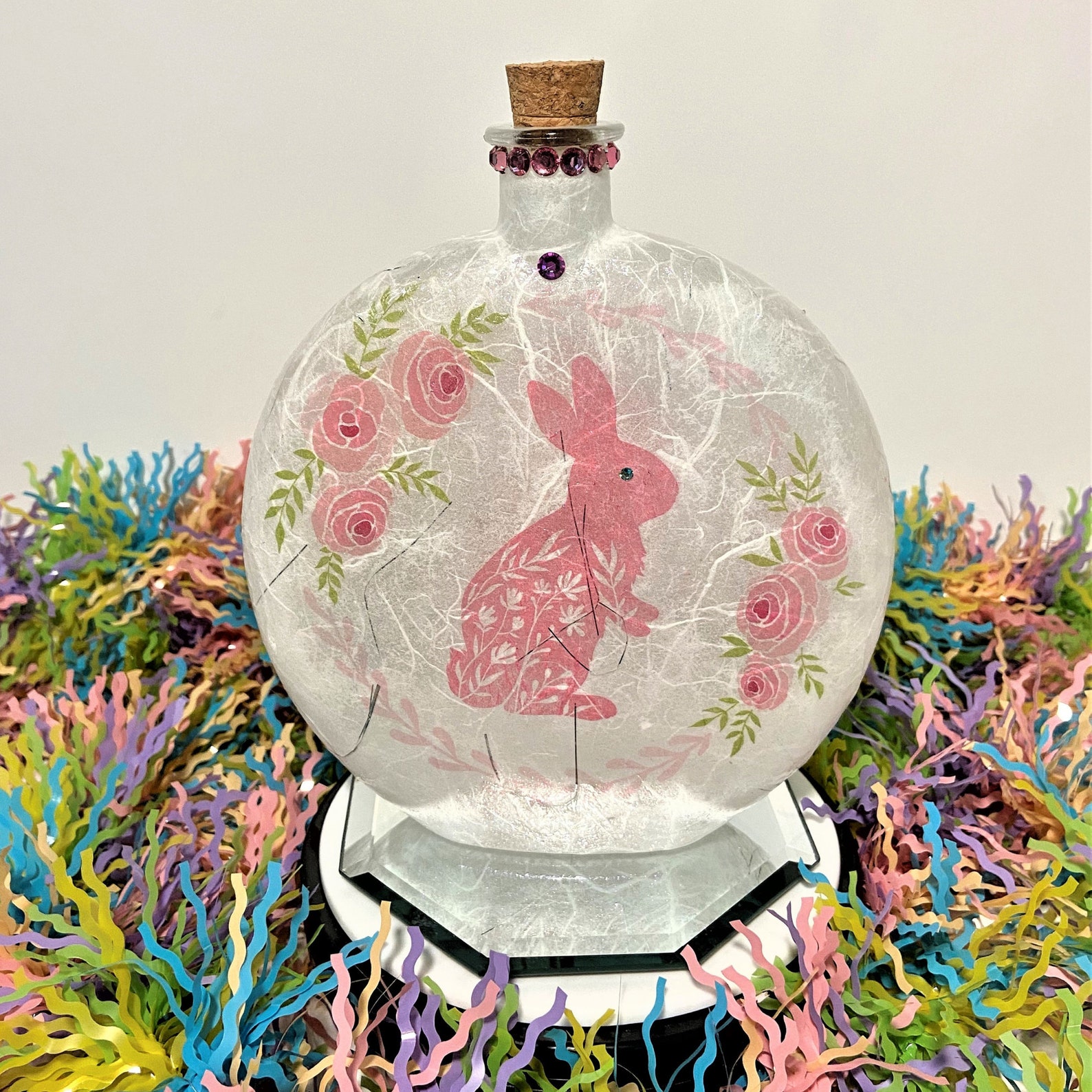 Spring Bunny Decor, Pink Bunny Decor, Gifts Under 45, Bunny Gift Ideas ...