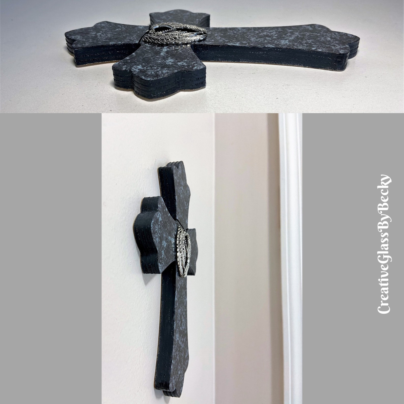 Angel Wings on Cross Wooden Crosses Wall Decor Christian Etsy