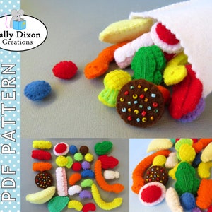 DIGITAL SEWING PATTERN - Aussie Mixed Lollies - Felt play food