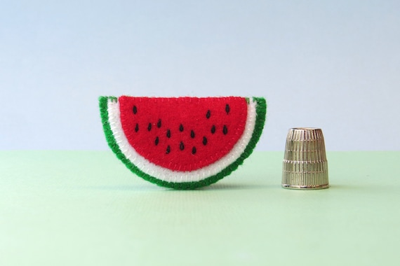 Watermelon brooch Wool felt watermelon Handmade brooch keepsake gift teacher s gift watermelon pin fruit pin melon pin melon brooch Etsy