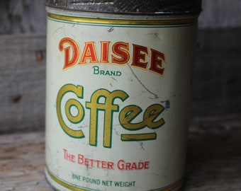 Daisee Brand One Pound Coffee Tin the Herrman Company Paterson New