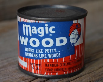 Magic Wood Filler Tin Vintage Putty Mid Century Hardware Store Stock Item