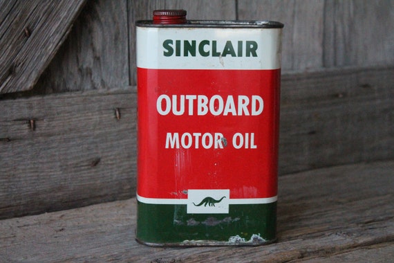 Sinclair Outboard Motor Oil One Quart Can, Vintage Petroliana