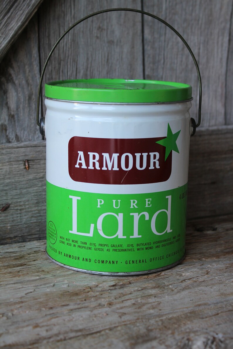 Armour Star Brand Pure Lard 4 Lb Tin With Lid and Wire Bail Etsy