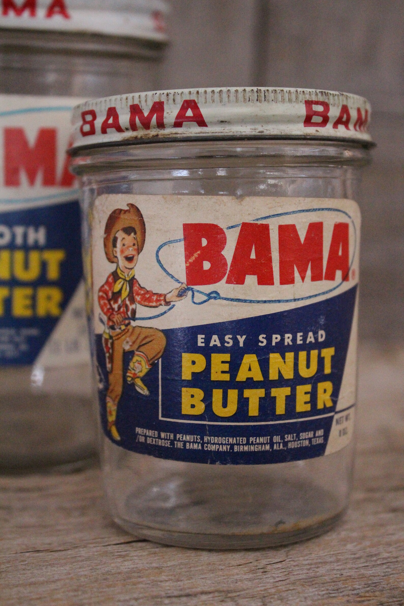Lot of Three Bama Brand Peanut Butter Jars With Rodeo Cowboy Etsy
